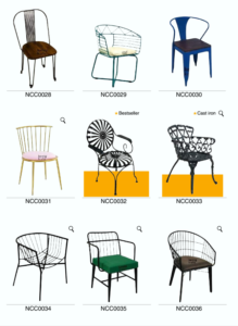 metal chairs for cafe