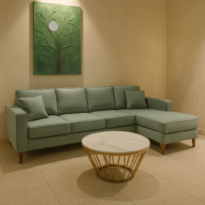 light green sofa