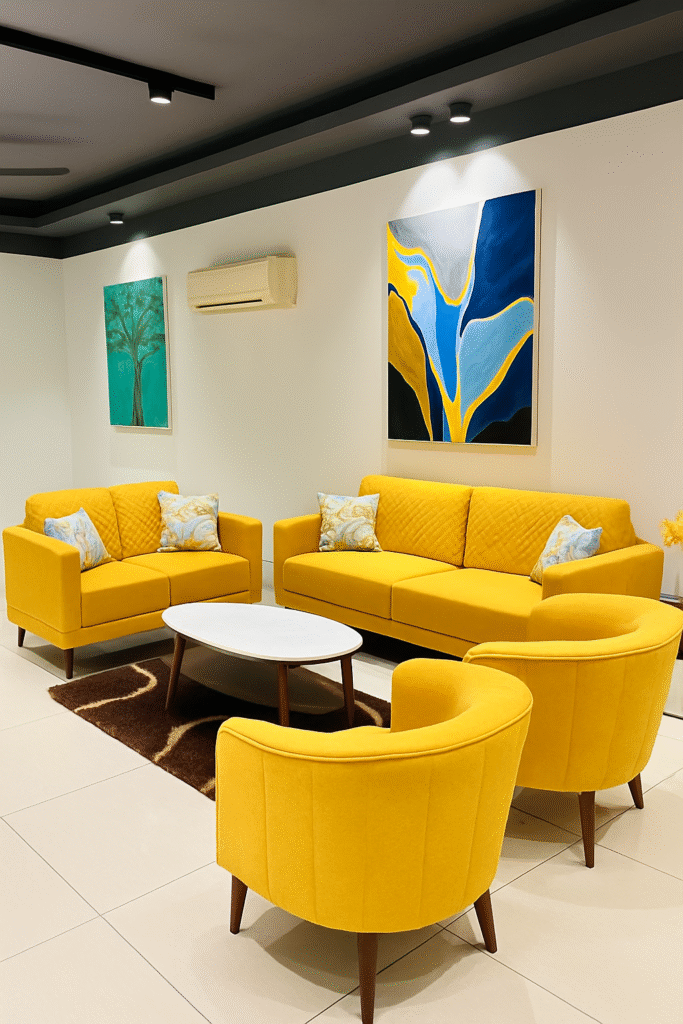 sofa design yellow
