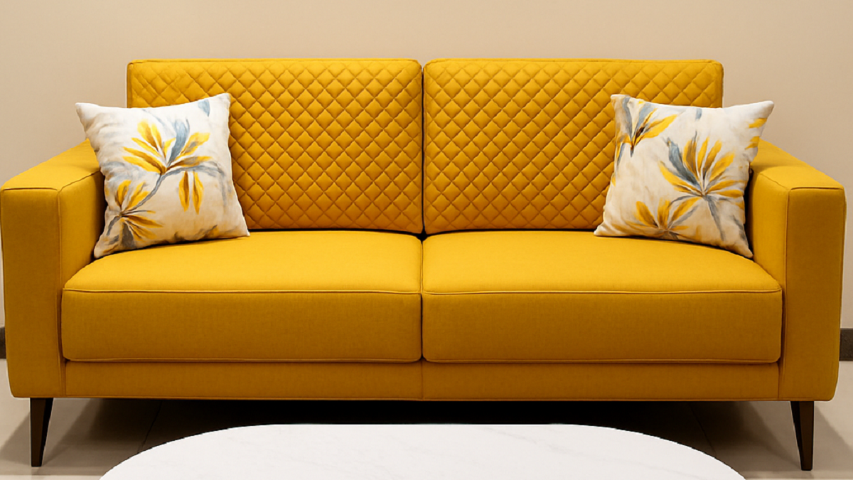 yellow color sofa set