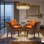 Modern Glass Dining Table Set (4 Chairs)