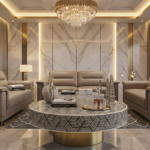 Geometric Pattern Round Coffee Table